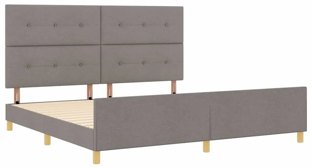 Cama Taupe vidaXL 200x200 cm em Tecido