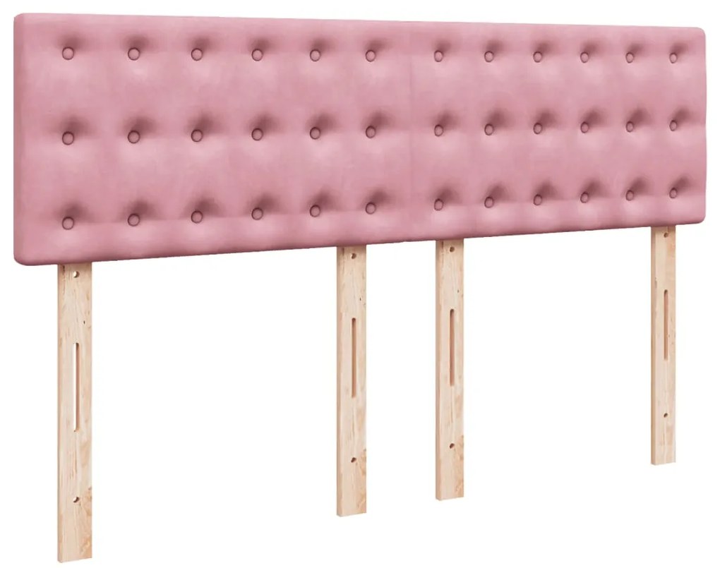 Cama com molas/colchão 160x200 cm veludo rosa
