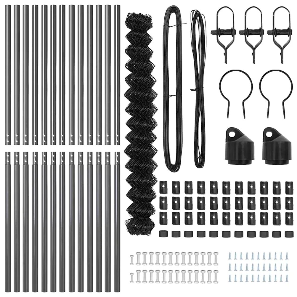 Conjunto de Postes de Cerca Cinzeto 1.5 x 25 m
