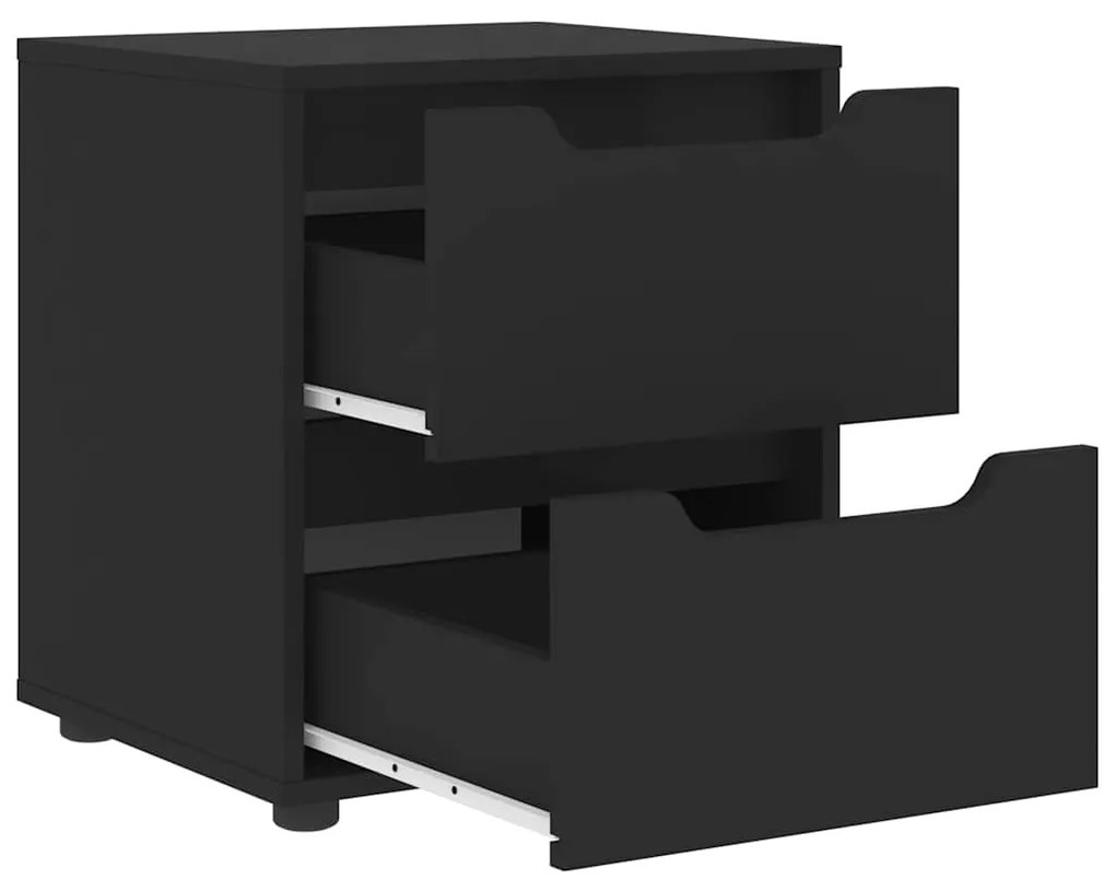 Mesa de cabeceira VISNES derivados de madeira preto 45x40x50cm