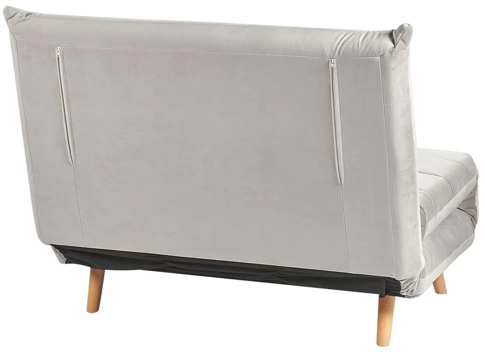 Sofá-cama em veludo cinzento claro SETTEN Beliani