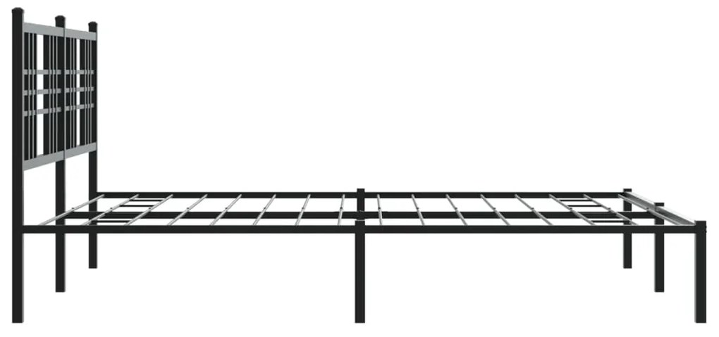 Estrutura de cama em metal com cabeceira 150x200 cm preto