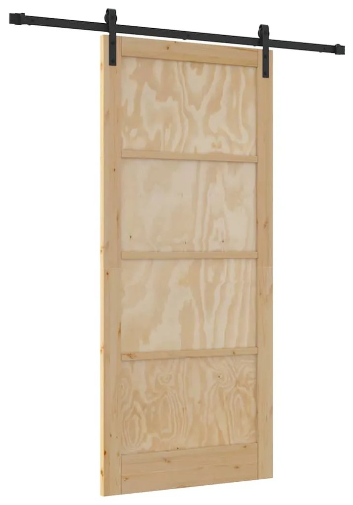 Porta Deslizante vidaXL com Conjunto de Ferragens 93x211 cm Madeira Ma