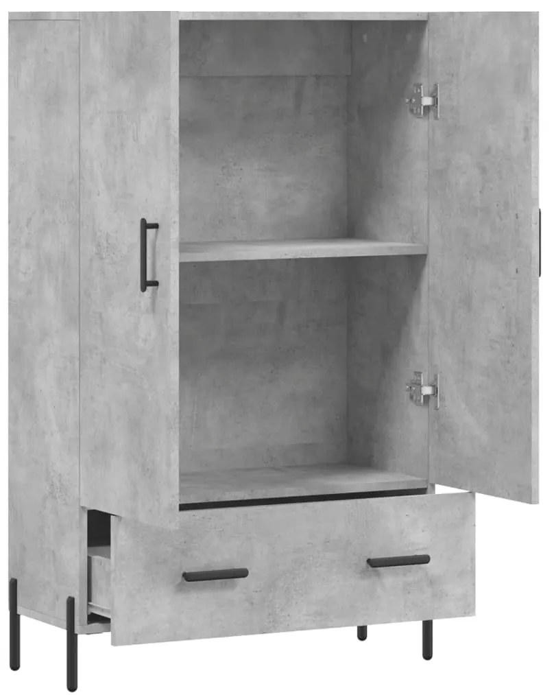 Aparador alto 69,5x31x115 cm derivados de madeira cinza-cimento