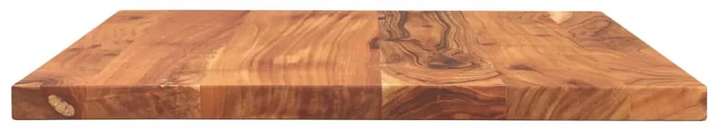 Tampo de mesa retangular 60x50x3,8 cm madeira de acácia maciça
