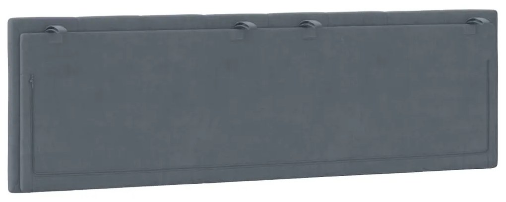 Almofadão de cabeceira 160 cm veludo cinzento-escuro