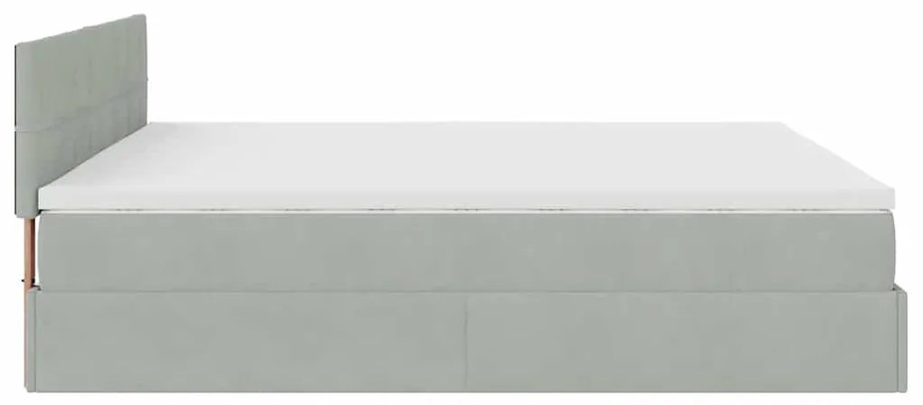 Estrutura de cama otomana com colchão 160x200 cm cinzento claro