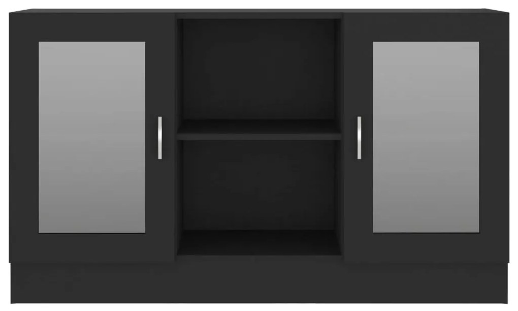 Armário vitrine 120x30,5x70 cm derivados de madeira preto