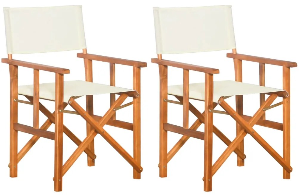 vidaXL Cadeiras de realizador 2 pcs madeira de acácia sólida