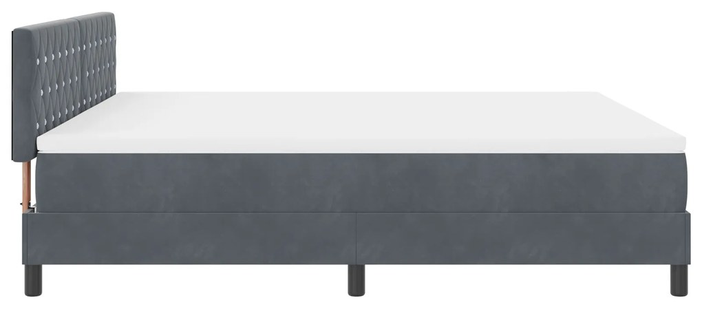 Cama Box com Colchão vidaXL Cinza Escuro Super King Veludo
