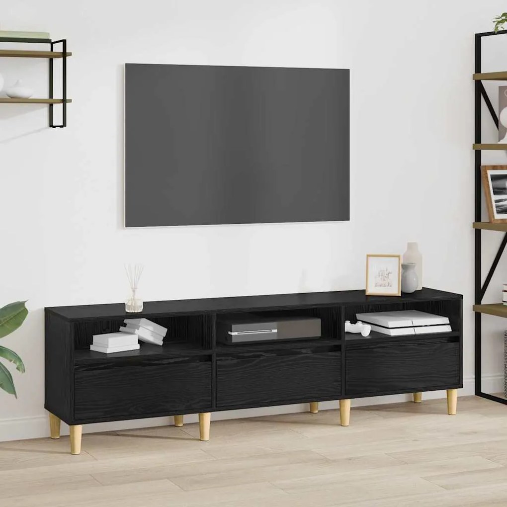 vidaXL Gabinete para TV com gaveta com prateleira Carvalho preto 150 x 30 x 45 cm