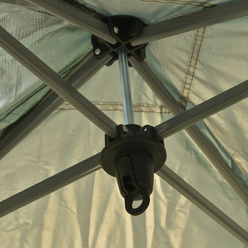 Tenda de jardim portátil dobrável de 3x3m com bolsa de transporte rodas de aço para Camping verde