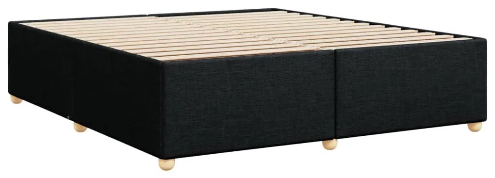 Estrutura de cama sem colchão 200x200 cm tecido preto