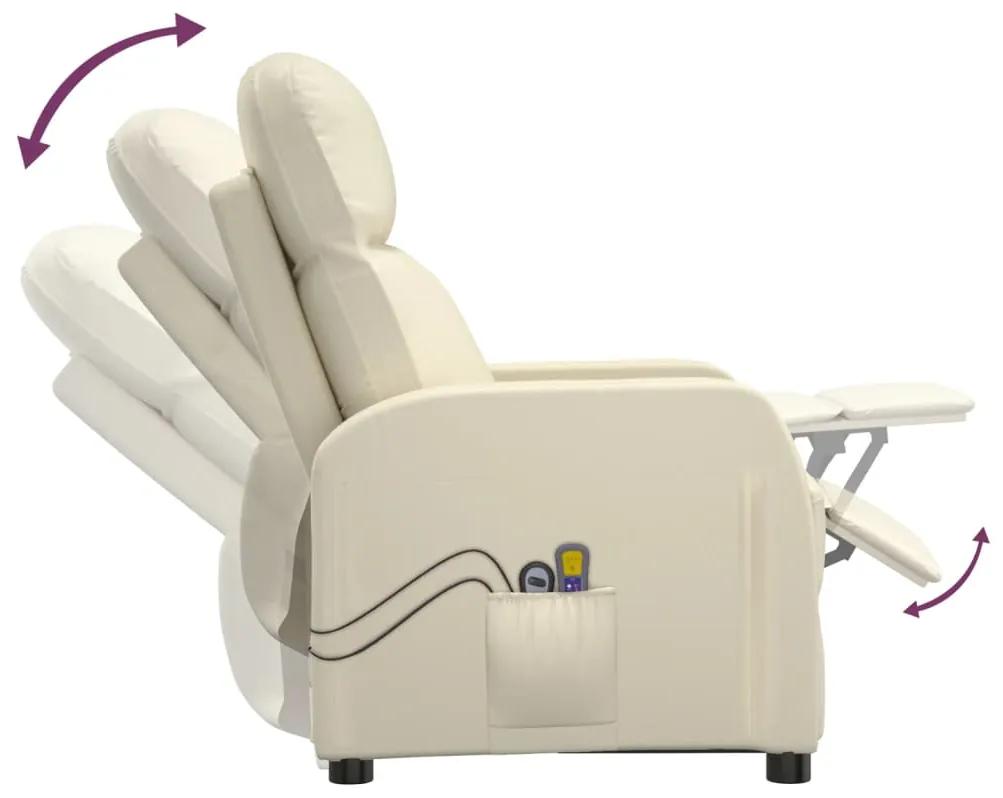 Poltrona de massagens elétrica couro artificial branco