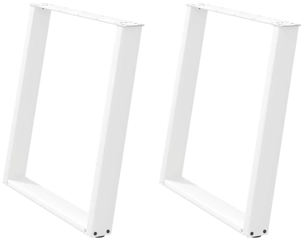 Pés de mesa de jantar em forma de U, 2 peças, branco, 80x (72-73) cm,