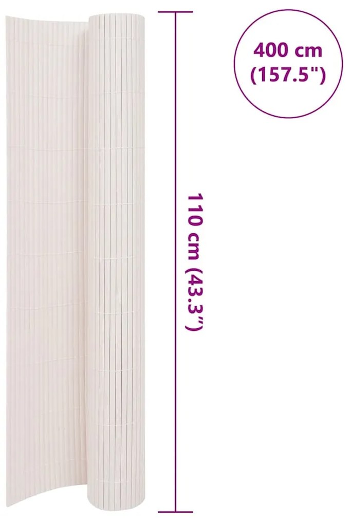 Cerca de jardim dupla face 110x400 cm branco