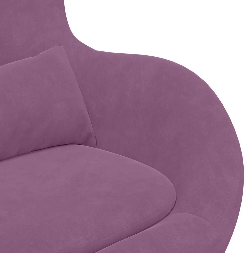 Cadeira Egg de Veludo Roxo