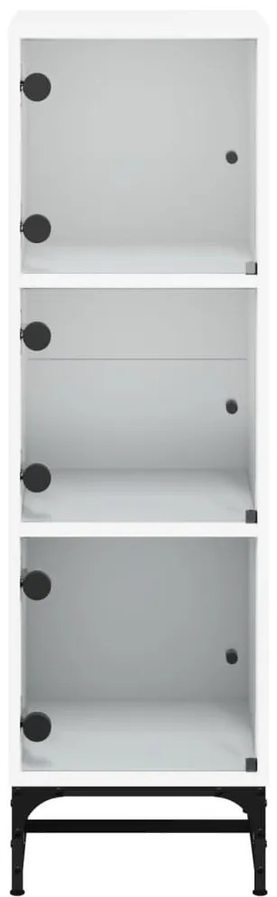 Aparador alto c/ portas de vidro 35x37x120 cm branco
