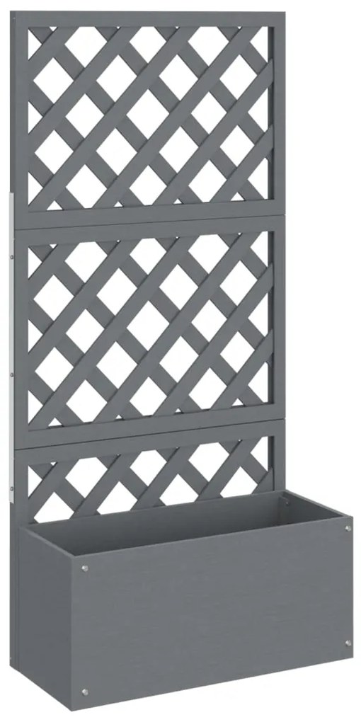 Vasos/floreiras com treliça WPC 2 pcs 65x33x135 cm cinzento