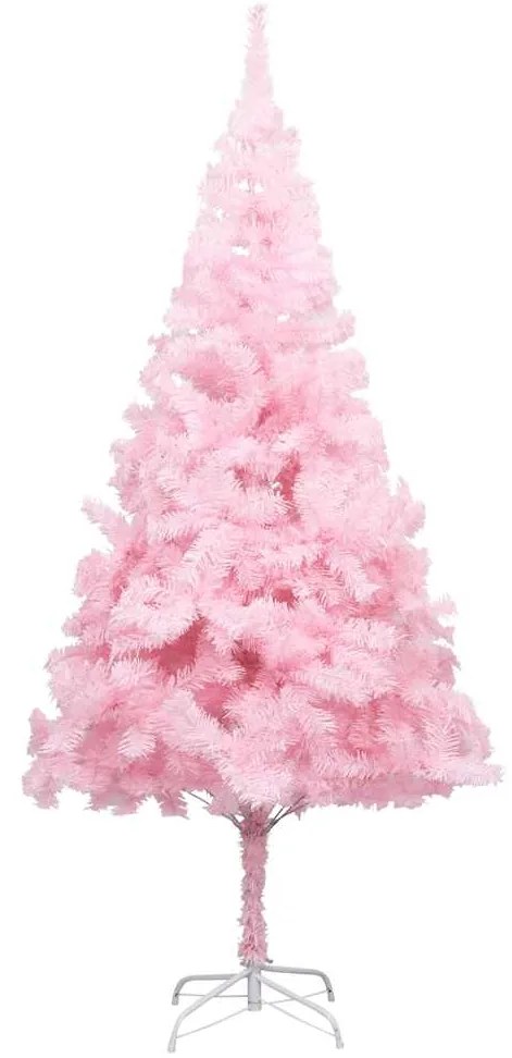 Árvore Natal artificial pré-iluminada c/ bolas PVC rosa