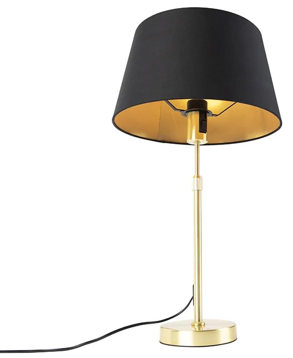 Candeeiro de mesa dourado/latão com cúpula preta com dourado 32 cm - Parte Clássico / Antigo