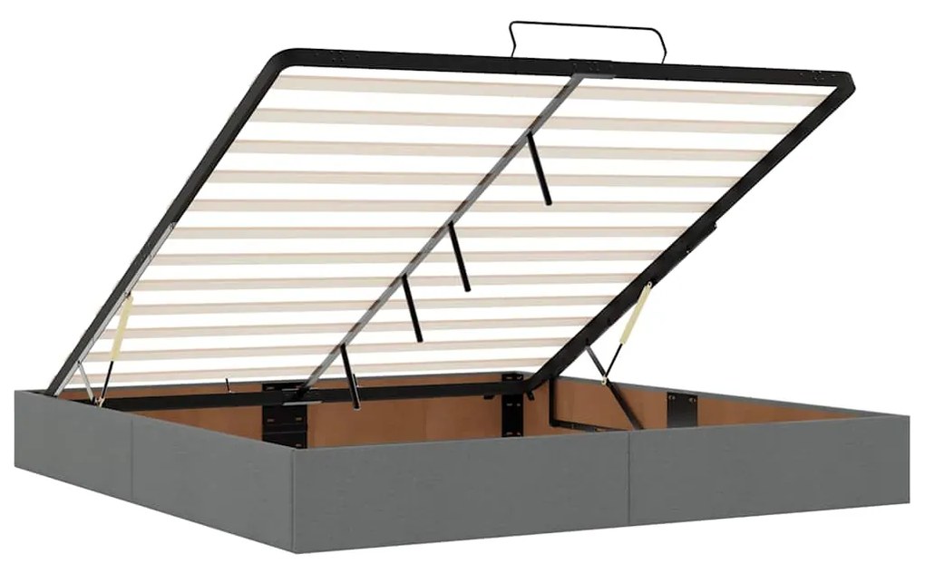 Estrutura de cama otomana sem colchão 180x200cm cinzento-escuro