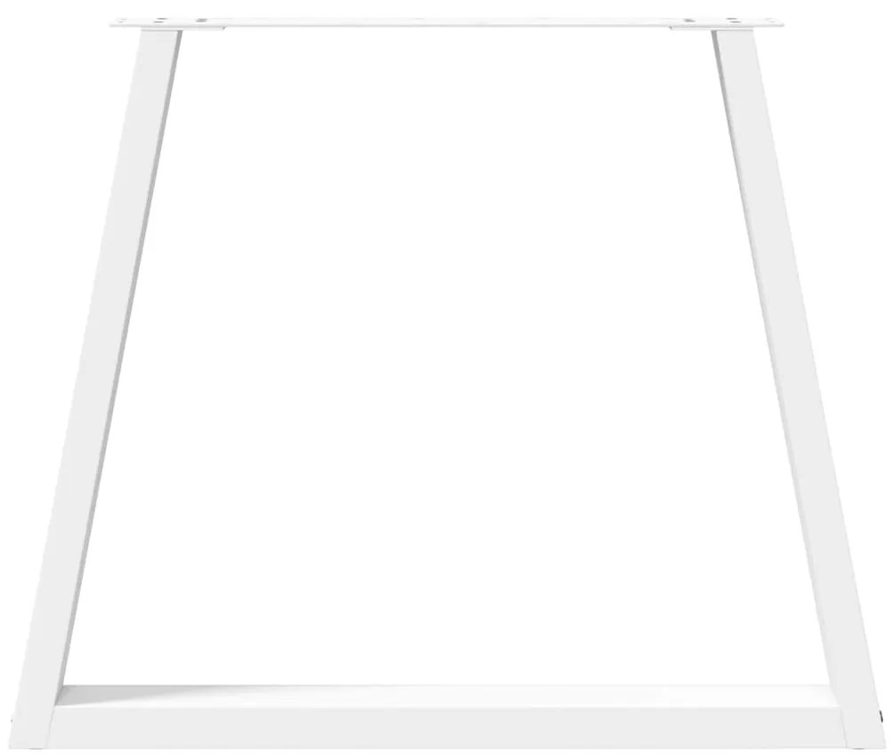 Mesa de jantar pernas 3pcs forma de V 70x(72-73,3)cm aço branco