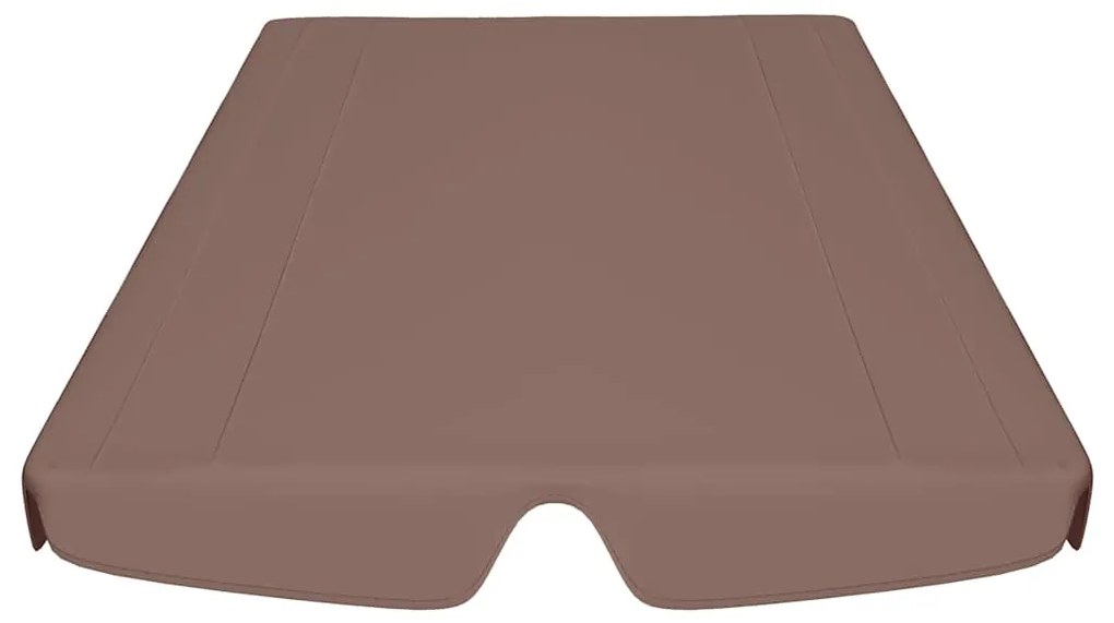 Toldo suplente p/ baloiço de jardim 150/130x105/70 cm castanho