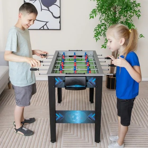 Mesa de matraquilhos infantil Estável com 2 Bolas 18 Jogadores Realistas, 94,5 × 53,5 × 76,5 cm Pintura Estilo Desportivo