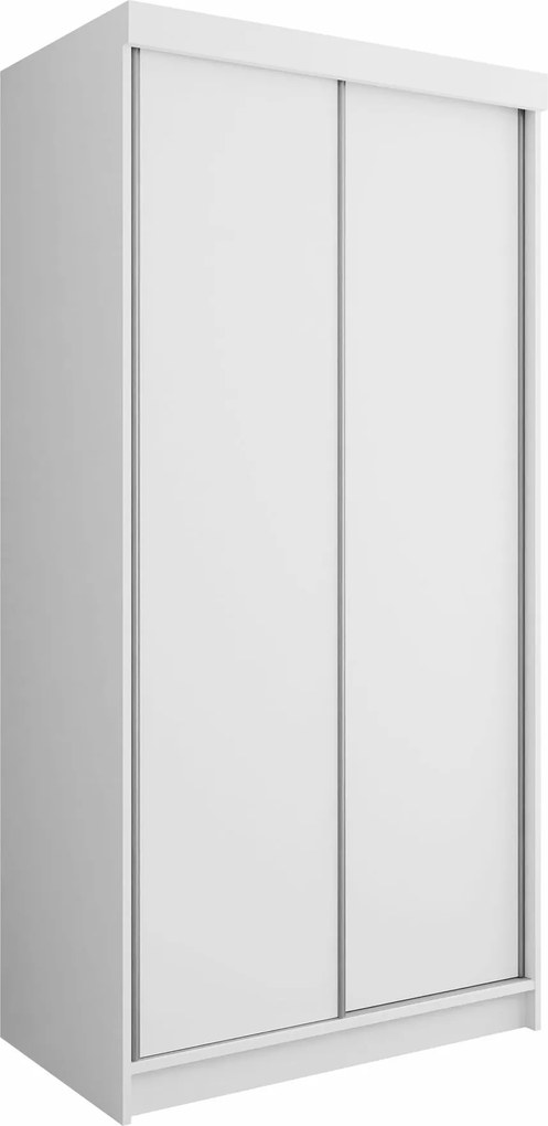 Roupeiro Dover 104, Branco, 200x100x62cm, 99 kg, Portas para roupeiro: Deslizante, Número de prateleiras: 5, Número de prateleiras: 5