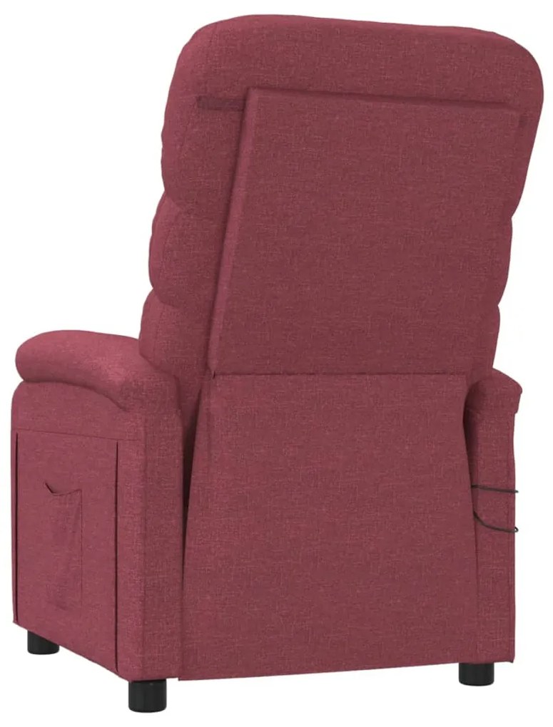Poltrona de massagens elétrica reclinável tecido vermelho tinto