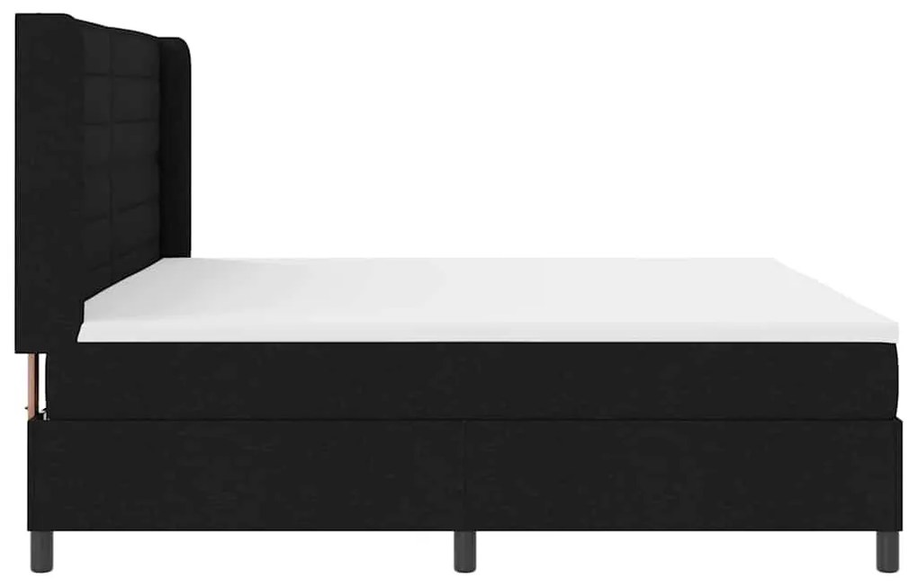 Cama Box com Colchão - Preto, 200x200 cm, Tecido
