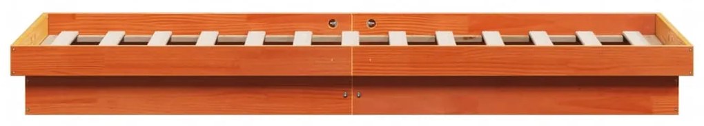 Estrutura de cama c/ LEDs 140x190 cm pinho maciço castanho mel
