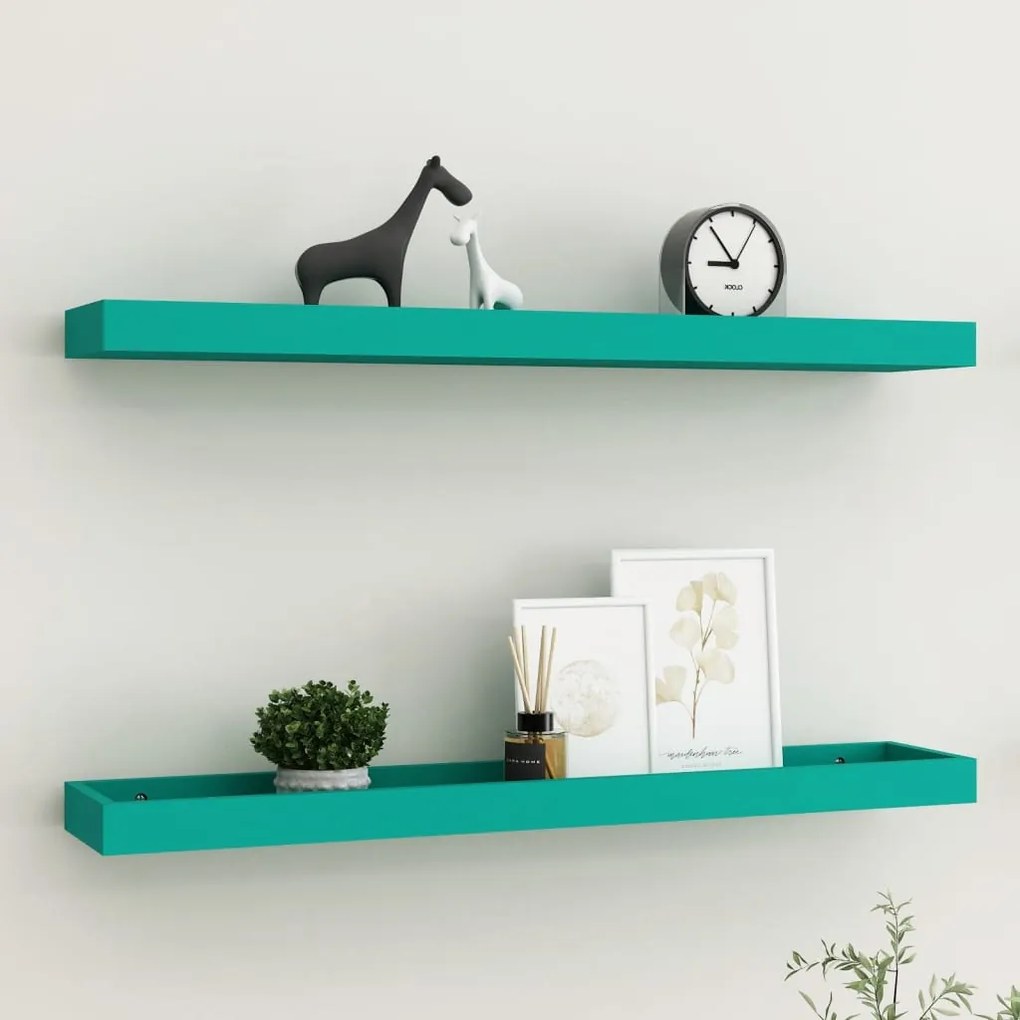 vidaXL Prateleiras de parede Loggia 2 pcs 80x15x4 cm MDF azul