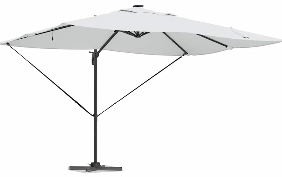 Parasol Cantilever Roma da com LEDs Bege 352 x 251 x 265 cm em Alumíni