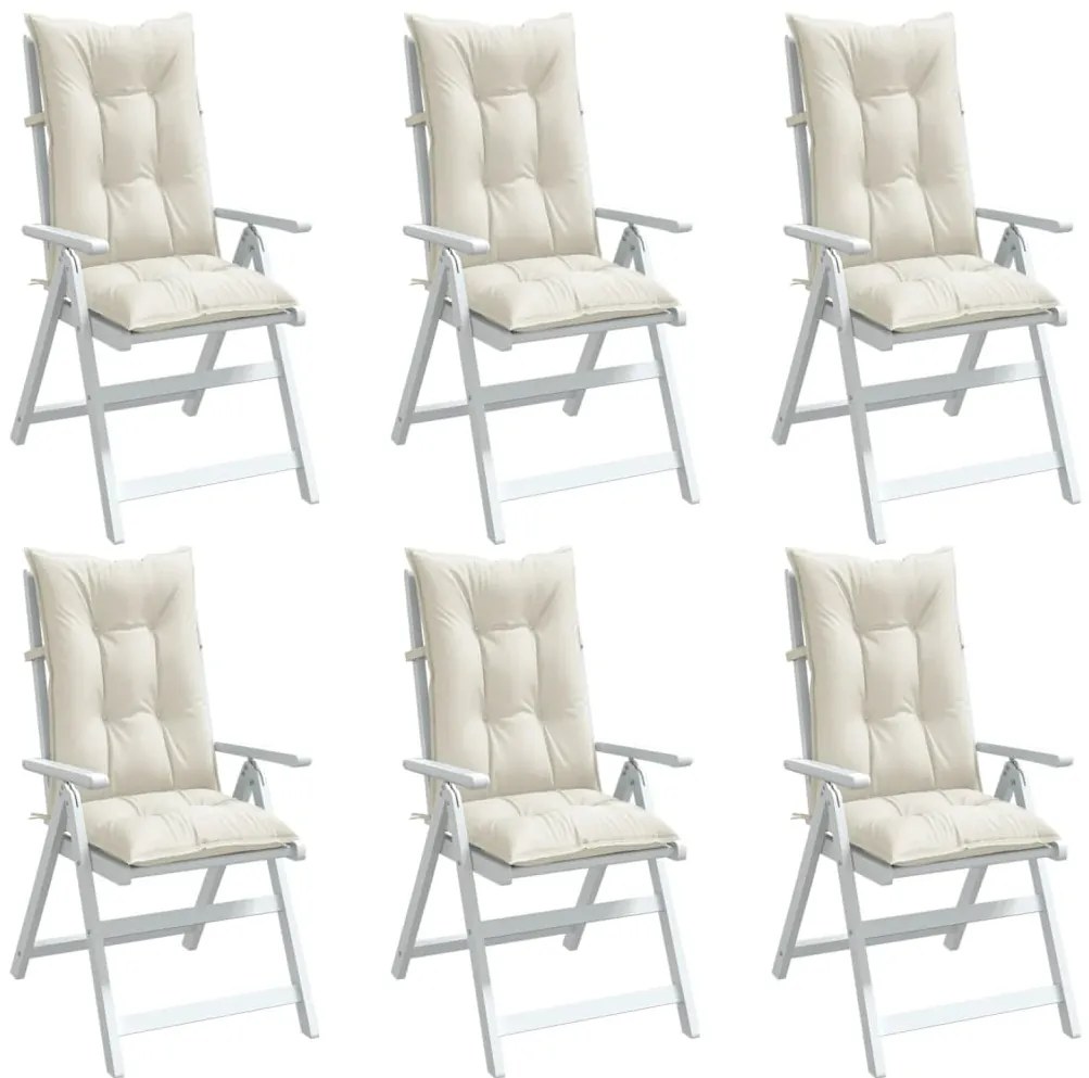 Almofadões para cadeiras altas 6 pcs mesclado tecido creme