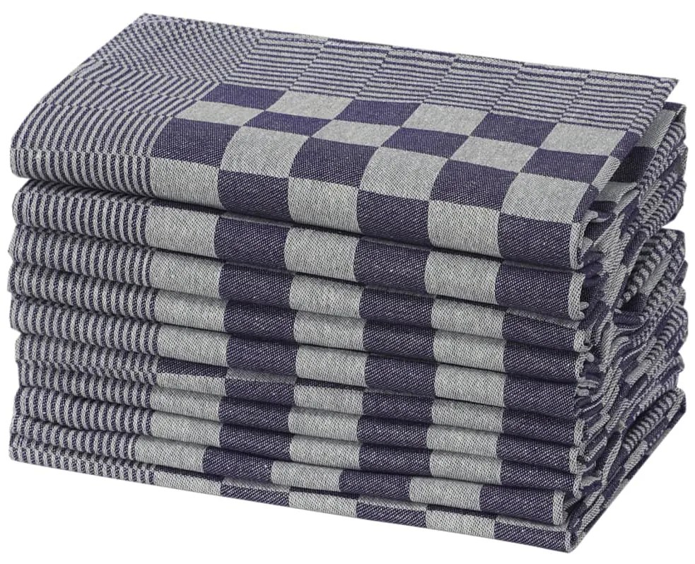 Panos de cozinha 20 pcs 50x70 cm algodão azul e branco