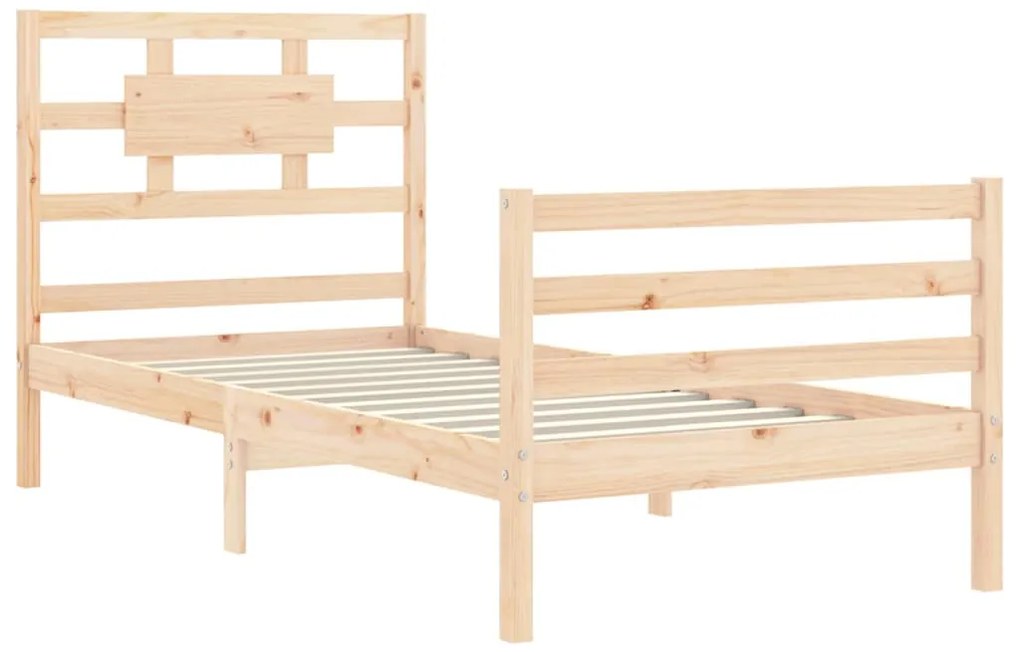 Estrutura cama de solteiro c/ cabeceira madeira maciça