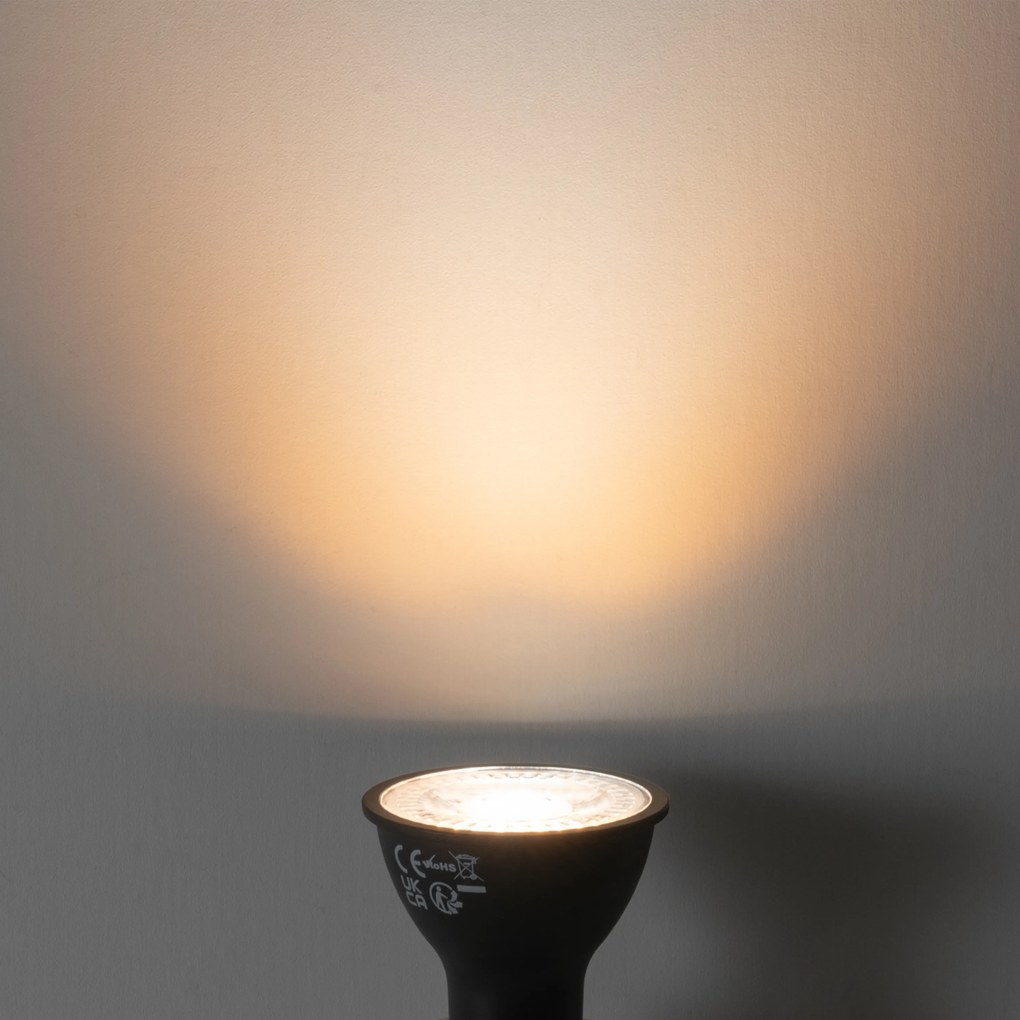 Conjunto de 5 Lâmpadas LED GU10 Reguláveis em 3 Níveis Preto 6W 4300 lm 2000 - 6000K