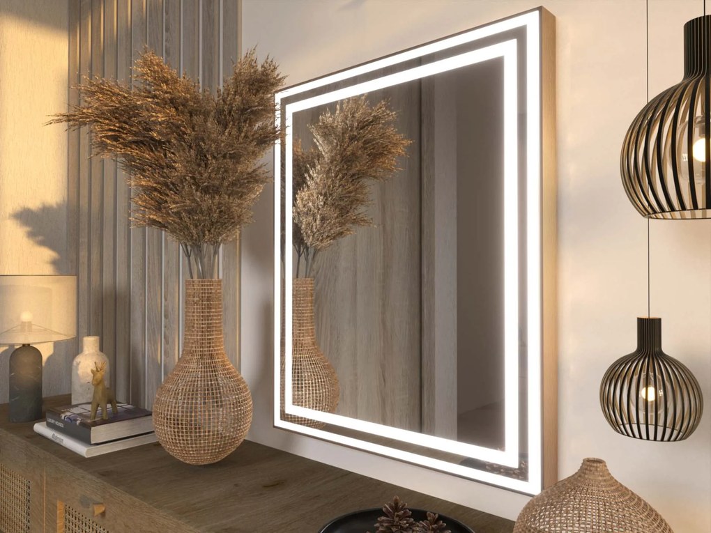 Espelho LED com moldura para casa de banho M3