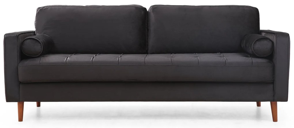 Sofá de 3 Lugares Rome – Preto Carvalho – 215x90x70 cm