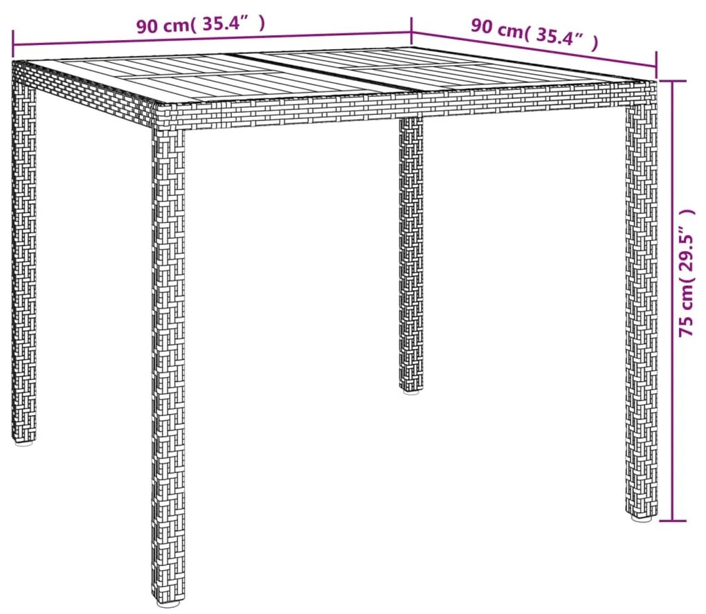 5 pcs conjunto de jantar p/ jardim c/ almofadões vime PE cinza