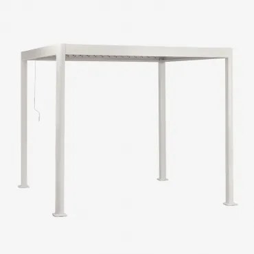 Pérgola Bioclimática De Alumínio Com Lâminas Druvia Gardénia Branco & 3 X 3 M - Sklum
