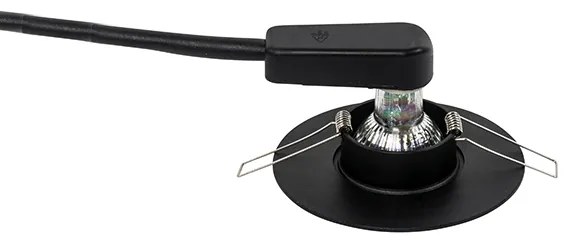 Foco embutido moderno preto 12 cm - Buco