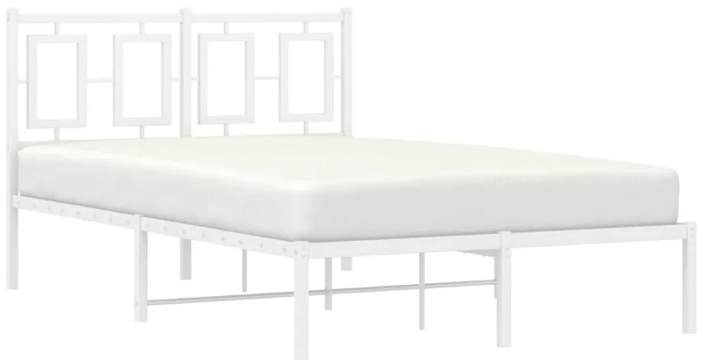 Estrutura de cama com cabeceira 120x200 cm metal branco