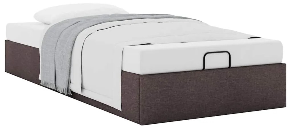 Estrutura de cama otomana sem colchão 90x200 cm castanho escuro