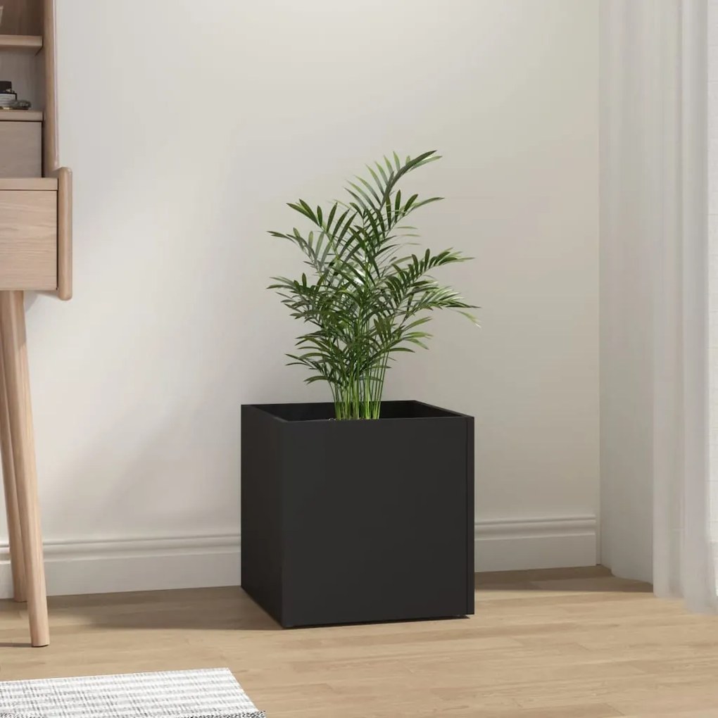 808793 vidaXL Vaso/floreira 40x40x40 cm derivados de madeira preto