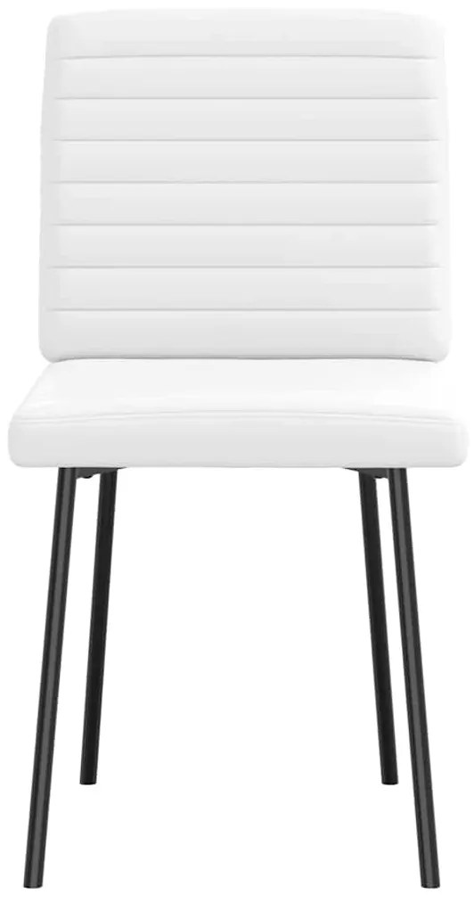 Cadeiras de jantar 2 pcs couro artificial branco