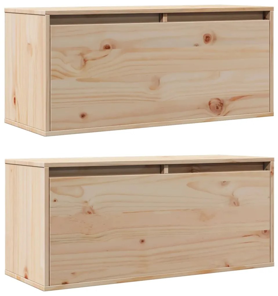 Armários de parede 2 pcs 80x30x35 cm madeira de pinho maciça