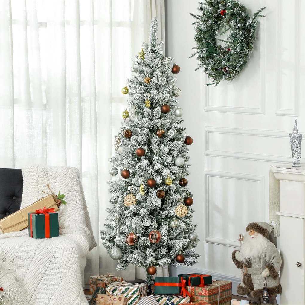 Árvore de Natal 180 cm Árvore de Natal Artificial Coberta de Neve com